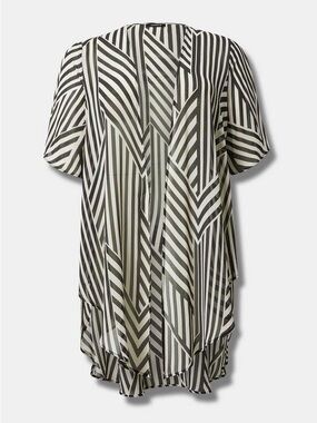 Torrid 1X black & white chiffon open front kimono